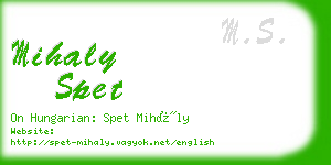mihaly spet business card
